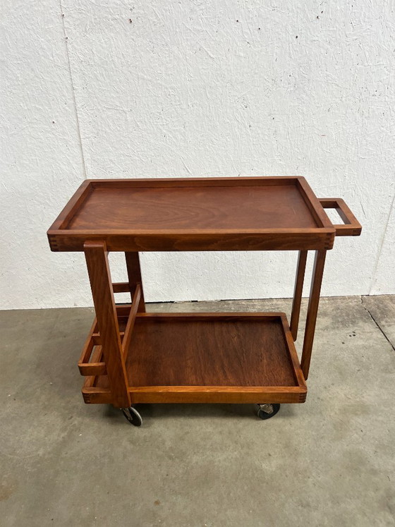 Vintage Wooden Trolley / Bar Cart, Amsterdam School (photo 16 of 21)