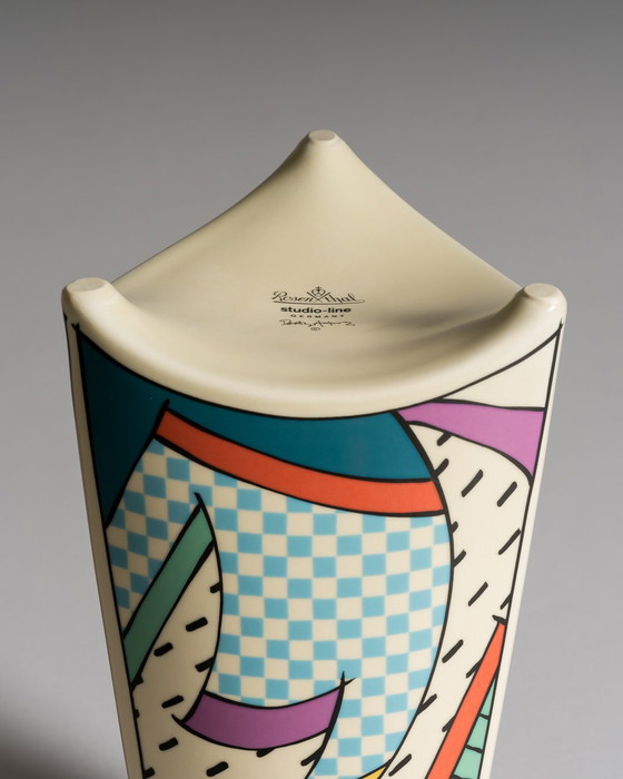Image 1 of Dorothy Hafner for Rosenthal, “Flash” Vase Duo with Matching Ashtray, Germany, 1980s
