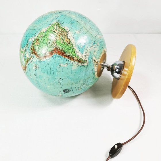 Vintage JRO "München" Globe, Mid-Century Modern, 1960s, JRO Globus München, Table lamps, Wood, Metal (photo 7 of 13)