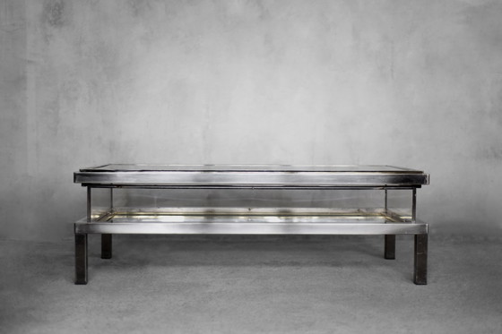 Image 1 of Vintage coffee table with glass cabinet by Maison Jansen, France 1970
