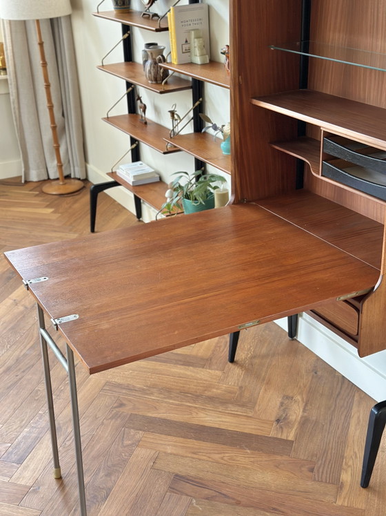 Image 1 of Vintage wandmeubel Webe Louis van Teeffelen teak jaren 50/60