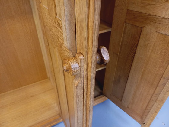Image 1 of Guillerme et Chambron vintage solid oak wardrobe from the 60s