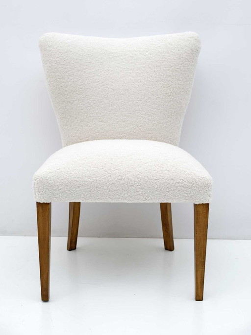 Poltroncina italiana in stile bouclé, stile Mid-Century Modern, anni '50
