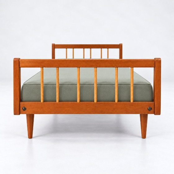Vintage design daybed from the 1960s (2 pieces in stock), Sofa beds, Wood, Brown (photo 7 of 13)