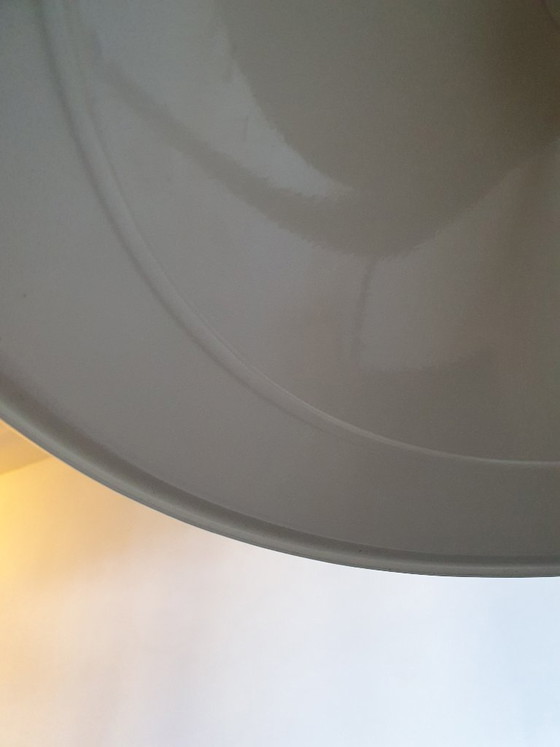 Image 1 of Lampada a sospensione vintage in metallo bianco con interruttore a cordicella