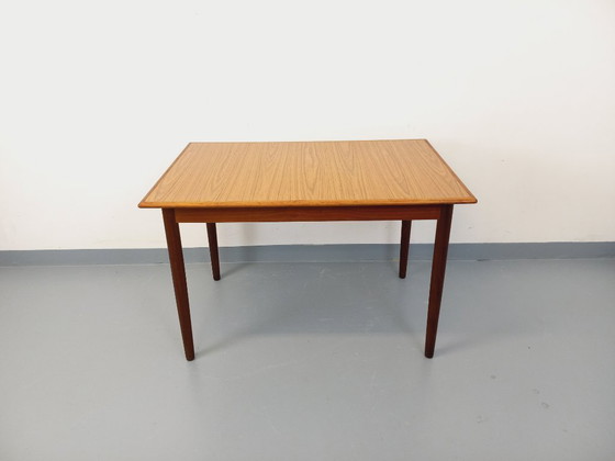 Image 1 of Rectangular dining table in vintage Scandinavian style, made of teak and melamine, from the 1950s and 60s.