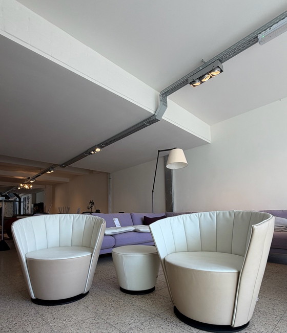Jori Pegasus draaifauteuils met poef – Draaistoelen, Leer, Roestvrij staal (photo 7 of 11)