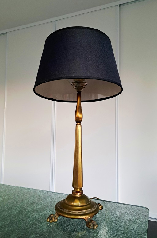 Bronze French column table lamp