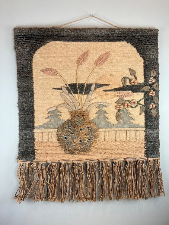 Vintage wandtapijt bohemien bloemencompositie – Wanddecoratie, Textile, Wool (photo 8 of 11)