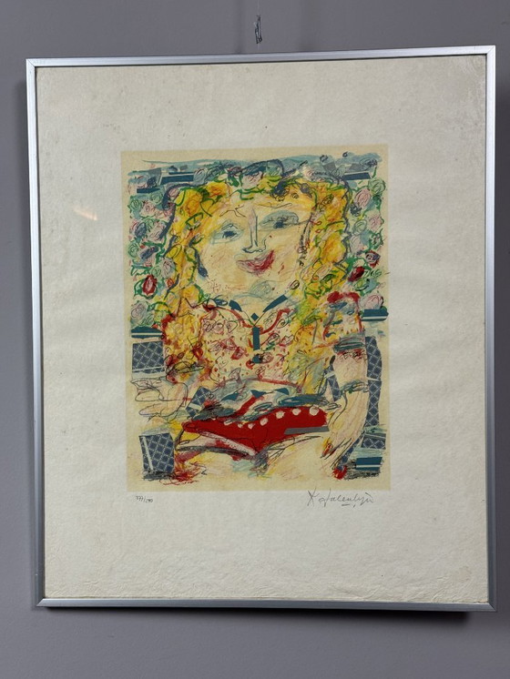 Image 1 of Nina on Holiday by Kees Salentijn, Screenprint (Silkscreen) on paper nr. 277/500. The Netherlands, 1970s.  