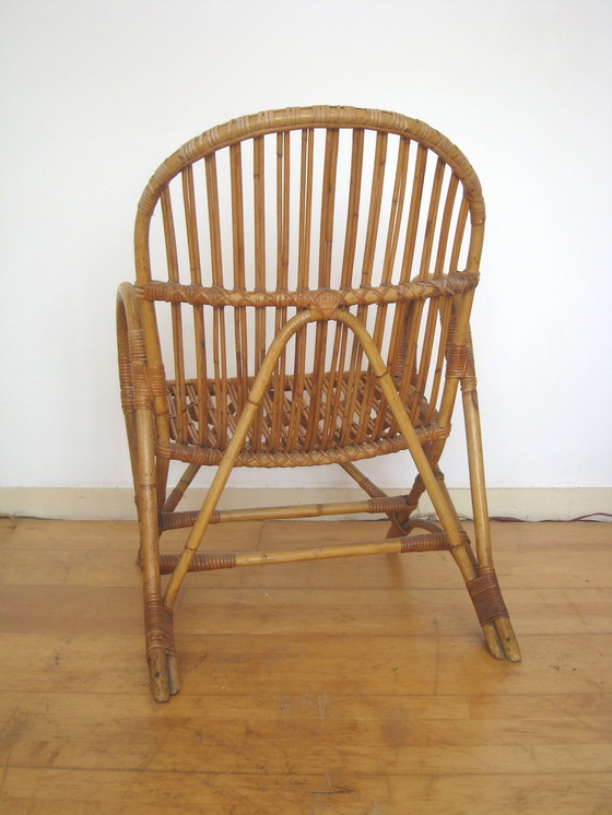 Image 1 of Midcentury vintaghe rattan armchair