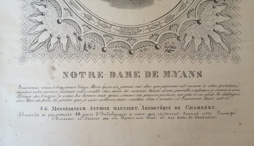 Litografia “NOTRE-DAME DE MYANS" 1828/39 35x47
