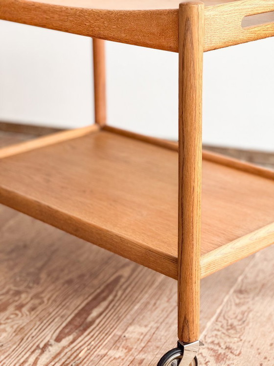 Image 1 of Scandinavian Oak Bar Trolley by Hans Wegner for Andreas Tuck, Mid Century