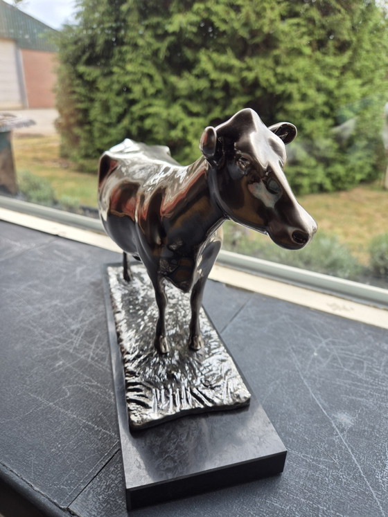 Verzilverd Koeienbeeld – Decoratieve objecten, Metal, Marble (photo 3 of 9)
