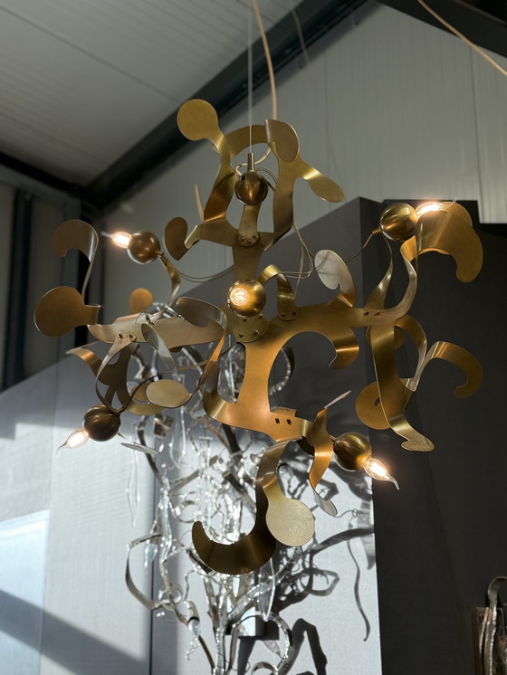 Image 1 of Lampadario Van Egmond Kelp Element in ottone brunito