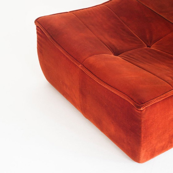 Fauteuil lounge vintage en velours. Distribué par Cinna. France, années 1980. – Velvet (photo 7 of 12)