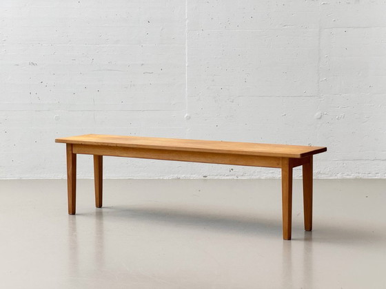 Image 1 of Banc/siège simple en bois de hêtre, Suisse, années 1970