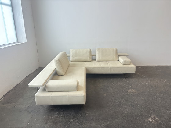 Image 1 of Rolf Benz Dono designer corner sofa couch leather beige
