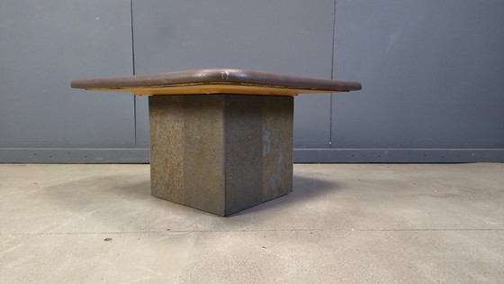 Image 1 of Vintage triangular brutalist coffee table, 1970s
