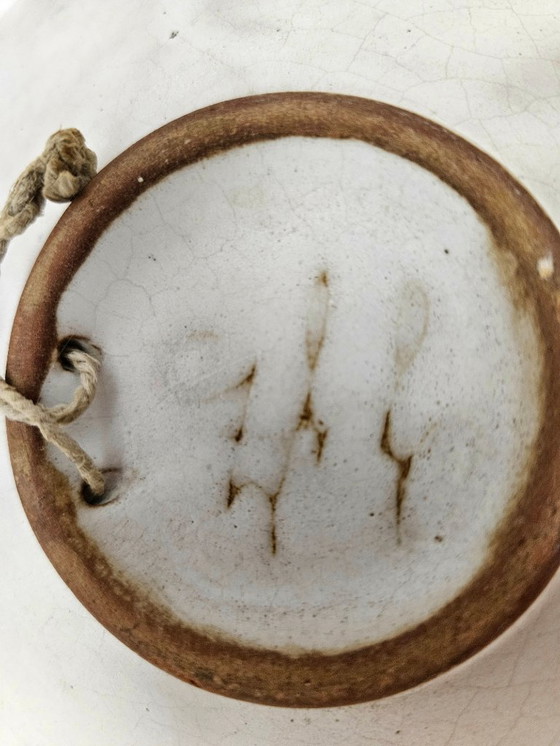 Image 1 of RARE! Vintage brutalist rough glazed mid-century wall plate. Made by Zsuzsa GYÖRGYEY (1931-2006)