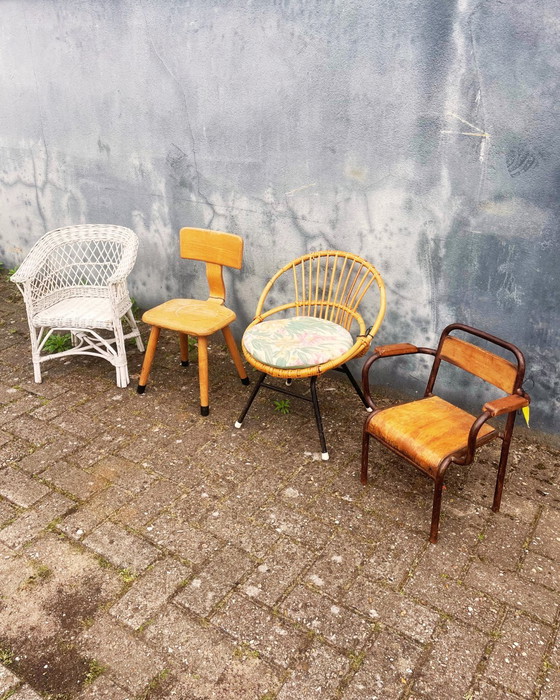 Image 1 of Vintage 1970s bamboo children's chair