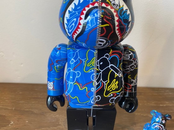 Image 1 of Bearbrick BAPE play camo shark blue 400% MEDICOM toys