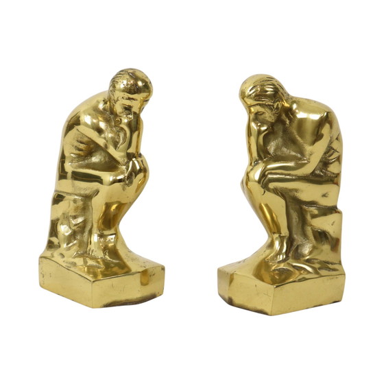 Image 1 of Italienische Messing-Buchstützen Der Denker