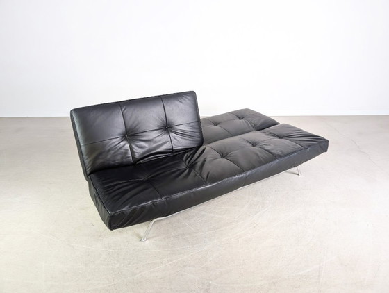Image 1 of Sofá Smala de Ligne Roset original, de piel negra, diseño francés.
