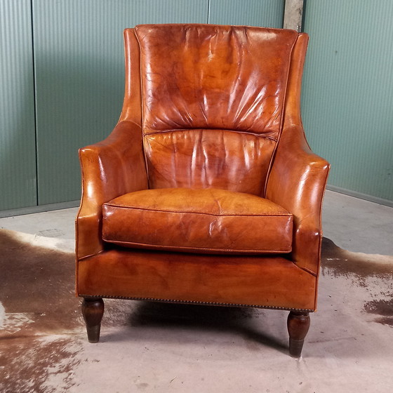 Image 1 of Fauteuil lounge vintage en peau de mouton