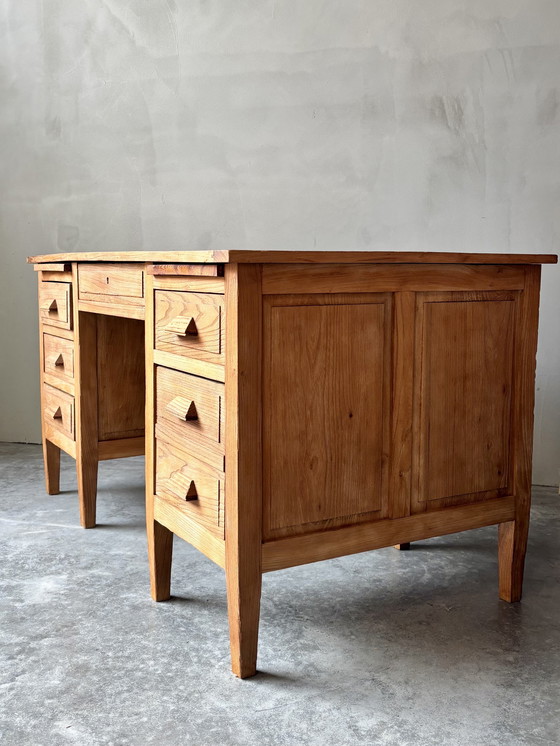 Image 1 of Escritorio antiguo de roble, arenado