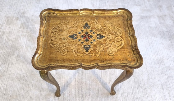 ✨ Elegante Tavolino Fiorentino – Decorazione Dipinta & Superba Patina Antica ✨ – Tavolini, Legno, Vintage (photo 2 of 11)