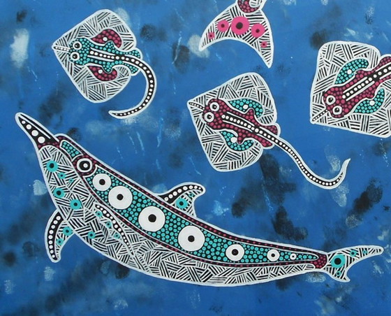 Image 1 of Vida marina - La vida en el mar (inspiración Arte Aborigen)