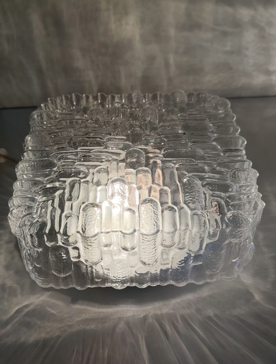 Plafonnier ou applique en verre moulé - design 70's, Transparent (photo 7 sur 10)