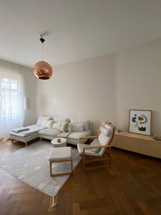 Borge Mogensen Fredericia OAK MODEL BM2256 SLED CHAIR e Rovere – Poltrone, Tela (photo 5 of 5)