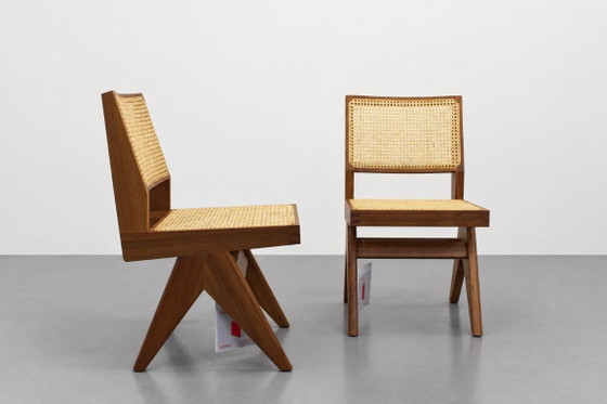 Capitol Complex, Cassina, Pierre Jeanneret Armchair, Teak, Rattan – Dining chairs, Wood (photo 2 of 8)
