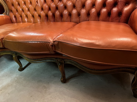 Image 1 of Chesterfield barok leder cognac 