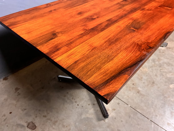 Vintage Dining Table Chrome Teak Minimalist – Wood (photo 7 of 10)