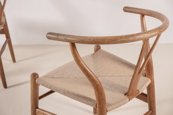 Image 1 of 4x Hans J. Wegner CH24 Chaises Wishbone en chêne, 1960 Danemark