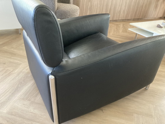 Image 1 of Leolux Oblomov fauteuil zwart leder