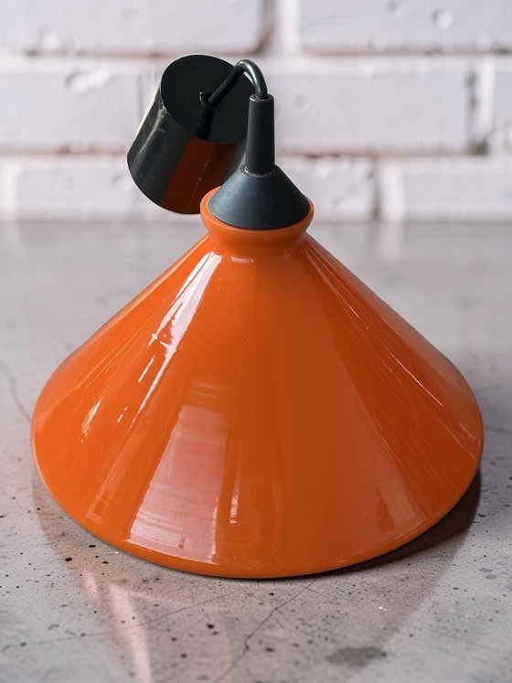 Lampada a sospensione vintage in vetro arancione "Cappello da strega" anni '70/'80 Space Age Retro Lampada (photo 8 of 11)
