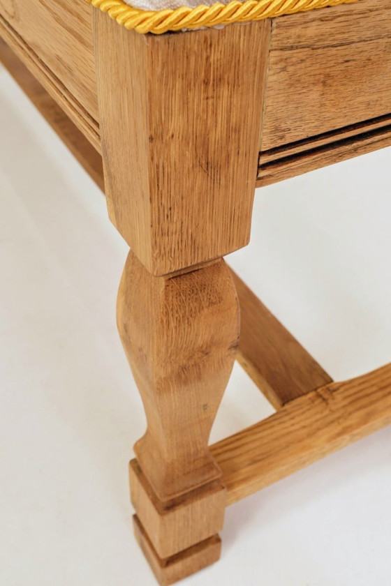 Image 1 of Vintage rustieke eikenhouten bank na renovatie