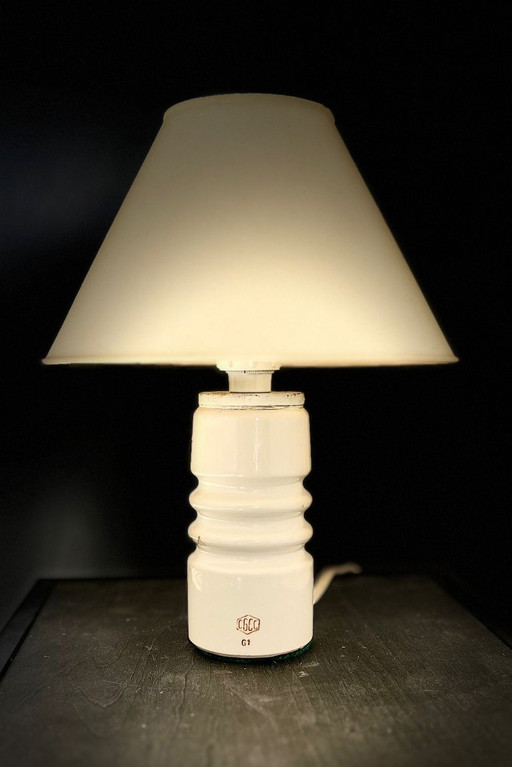 Rare vintage CGEC ceramic industrial lamp (1961) – 1.3 kg, unique design