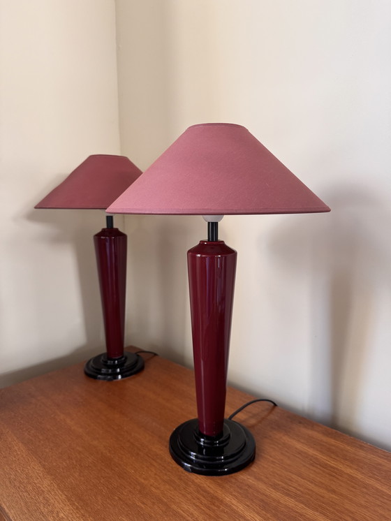 Image 1 of 2x Vintage Table Lamps Happylight