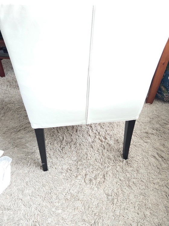 Image 1 of 4 wit leren eetkamerstoelen Wittmann