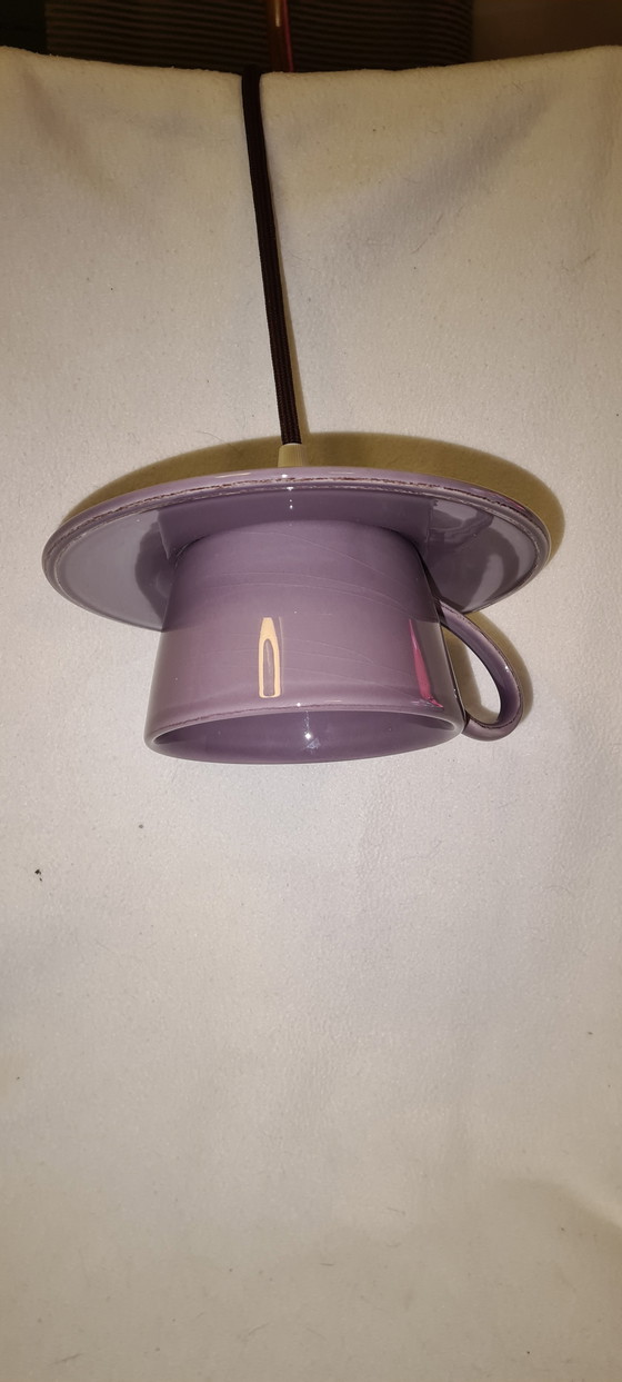 Image 1 of Lampe Tasse Rose, Recyclage Design Par 2Ungrad