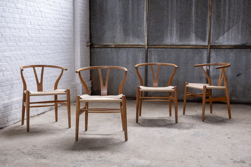 4X Hans Wegner Ch 24 Wishbone, 1960S Denemarken