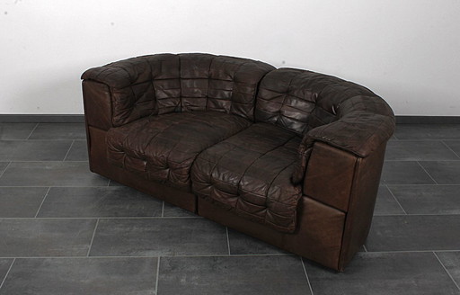 De Sede DS11 twoseater en cuir patchwork marron