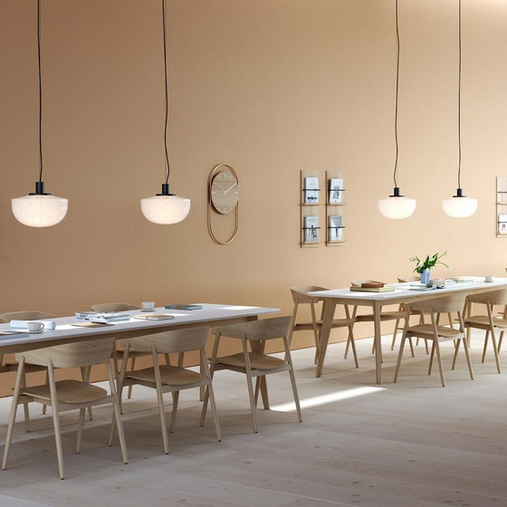 Image 1 of Lampada a sospensione Bank di Audo Copenhagen in vetro opalino Menu