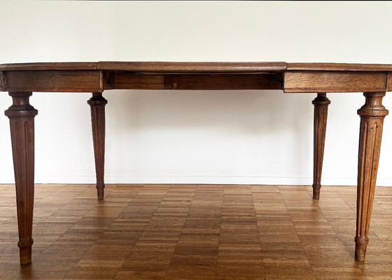 Vintage round table, oak, extendable – Dining tables, Wood (photo 8 of 11)