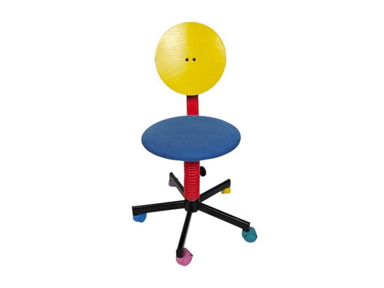 Image 1 of Ikea – Pop Art – Memphis Design – Bürostuhl – Metall – Holz – 80er Jahre